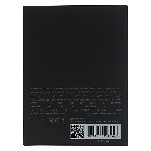 Haramain Al Amber Oud Gold Edition for Unisex - Arabian Perfume for Women & Men - Long Lasting Fragrance with Bergamot, Jasmine, Patchouli, Musk, Vanilla Notes - Arabic Eau de Parfum Spray - 3.33 oz