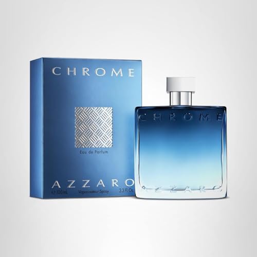 Azzaro Chrome Eau de Parfum - Fresh Aquatic Mens Cologne - Fougère, Aromatic & Woody Fragrance - Citrus Notes of Green Mandarin - Lasting Wear - Classic Clean Scent - Luxury Perfumes for Men