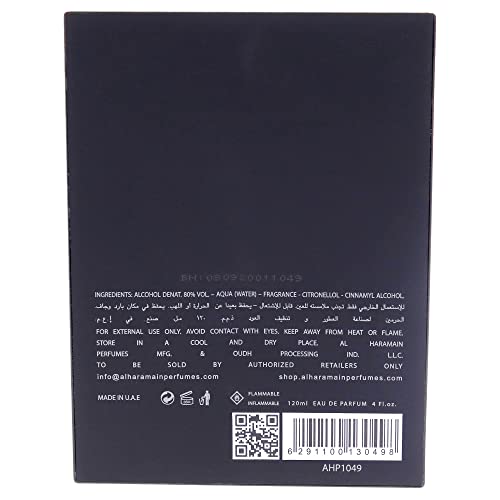 Haramain Al Amber Oud Gold Edition for Unisex - Arabian Perfume for Women & Men - Long Lasting Fragrance with Bergamot, Jasmine, Patchouli, Musk, Vanilla Notes - Arabic Eau de Parfum Spray - 3.33 oz