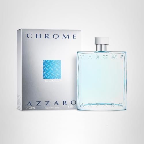 Azzaro Chrome Eau de Toilette - Fresh Aquatic Mens Cologne - Citrus, Woody, Musky Fragrance -Fresh Notes of Bergamot - Everyday Wear - Classic Summer Beach Scent - Luxury Perfumes for Men