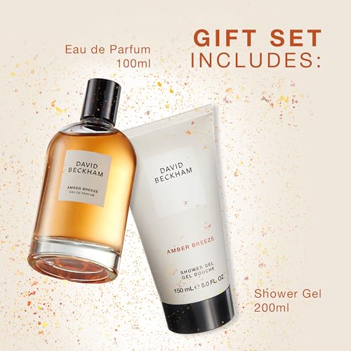 David Beckham Amber Breeze Eau de Parfum 3.3 fl oz (Pack of 1), Notes of Bergamot, Lavender, and Wood, Men's Fragrance, Long Lasting, Everyday Fragrance, Travel Size