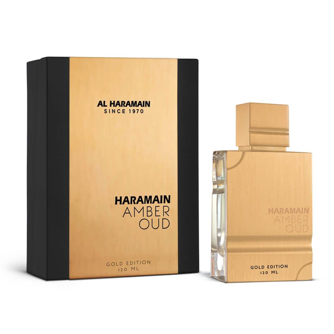 Haramain Al Amber Oud Gold Edition for Unisex - Arabian Perfume for Women & Men - Long Lasting Fragrance with Bergamot, Jasmine, Patchouli, Musk, Vanilla Notes - Arabic Eau de Parfum Spray - 3.33 oz