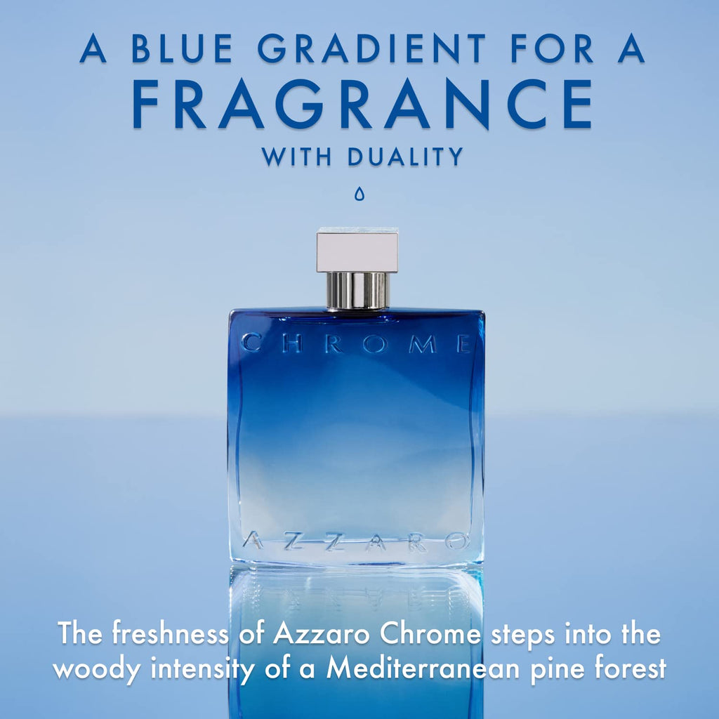 Azzaro Chrome Eau de Parfum - Fresh Aquatic Mens Cologne - Fougère, Aromatic & Woody Fragrance - Citrus Notes of Green Mandarin - Lasting Wear - Classic Clean Scent - Luxury Perfumes for Men