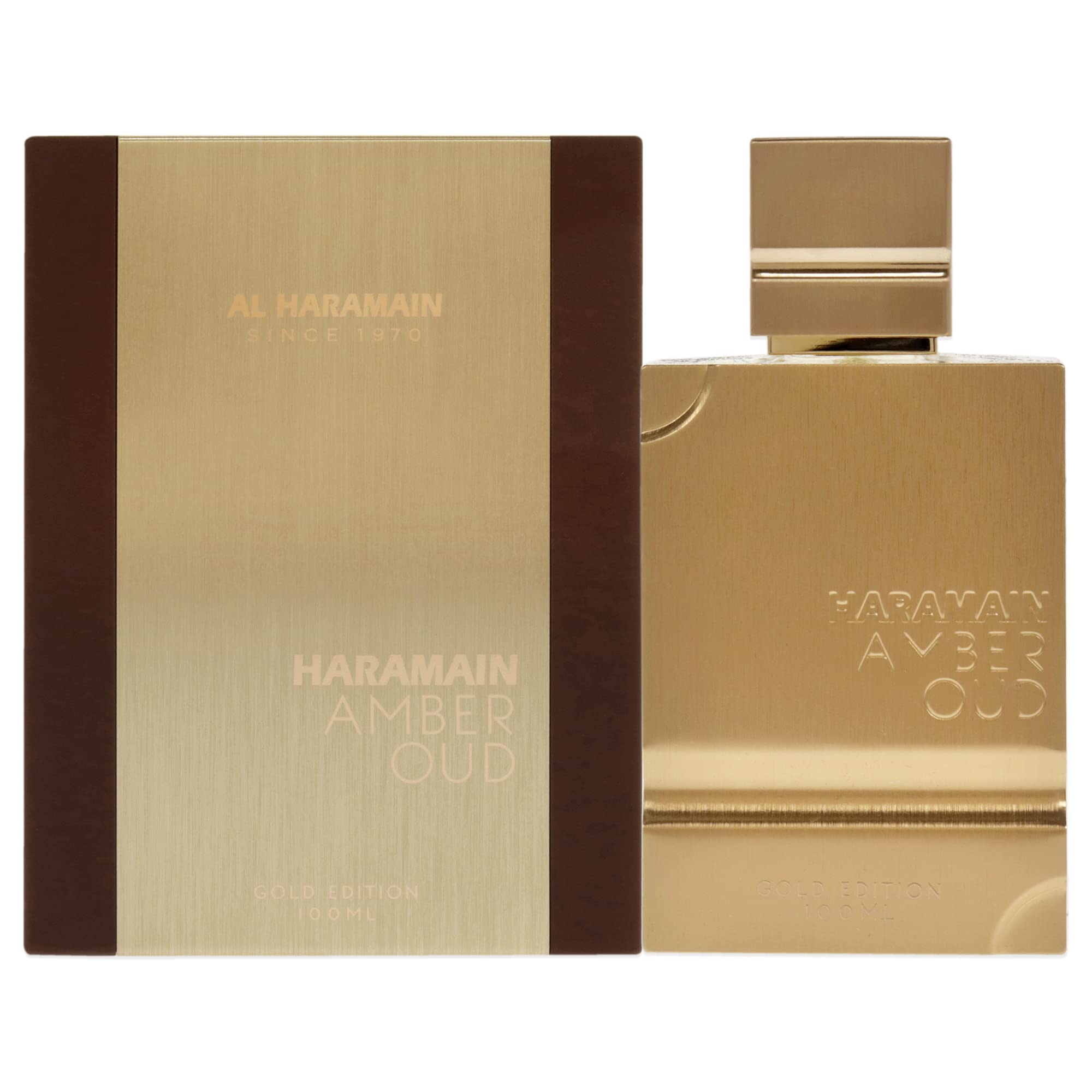 Haramain Al Amber Oud Gold Edition for Unisex - Arabian Perfume for Women & Men - Long Lasting Fragrance with Bergamot, Jasmine, Patchouli, Musk, Vanilla Notes - Arabic Eau de Parfum Spray - 3.33 oz