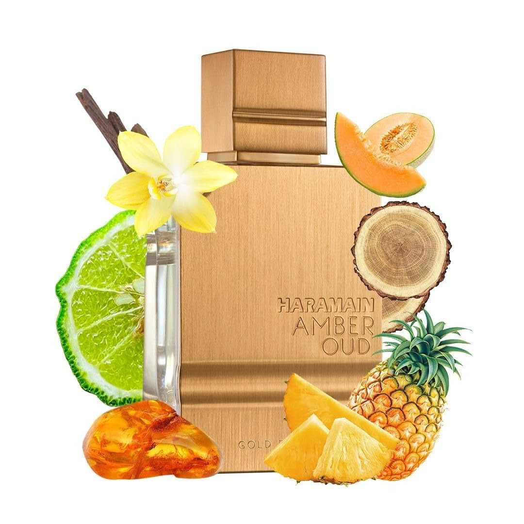 Haramain Al Amber Oud Gold Edition for Unisex - Arabian Perfume for Women & Men - Long Lasting Fragrance with Bergamot, Jasmine, Patchouli, Musk, Vanilla Notes - Arabic Eau de Parfum Spray - 3.33 oz