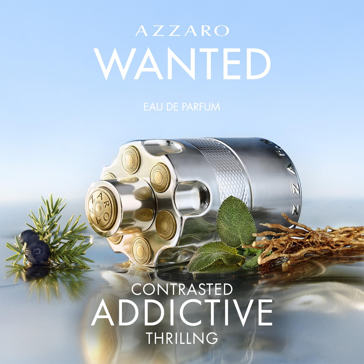 Azzaro Wanted Eau de Parfum - Energizing & Intense Mens Cologne - Woody, Aromatic & Spicy Fragrance - Fresh Notes of Juniper Berries, Sage, Vetiver - Lasting Wear - Luxury Perfumes for Men