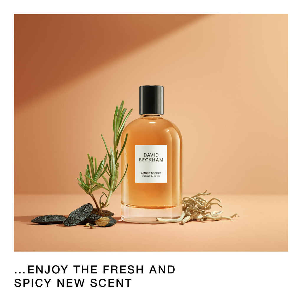 David Beckham Amber Breeze Eau de Parfum 3.3 fl oz (Pack of 1), Notes of Bergamot, Lavender, and Wood, Men's Fragrance, Long Lasting, Everyday Fragrance, Travel Size