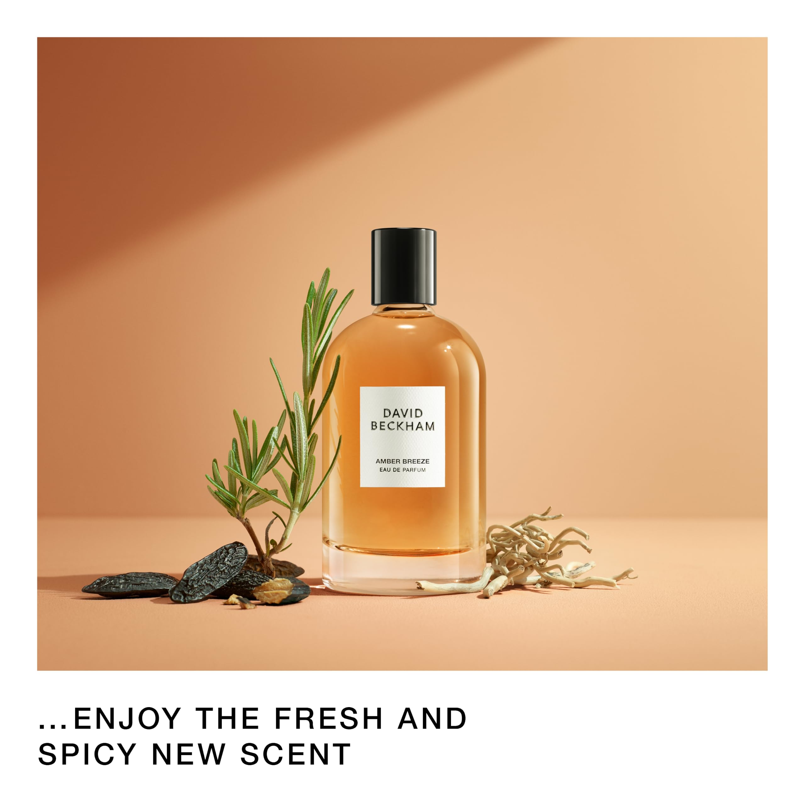 David Beckham Amber Breeze Eau de Parfum 3.3 fl oz (Pack of 1), Notes of Bergamot, Lavender, and Wood, Men's Fragrance, Long Lasting, Everyday Fragrance, Travel Size