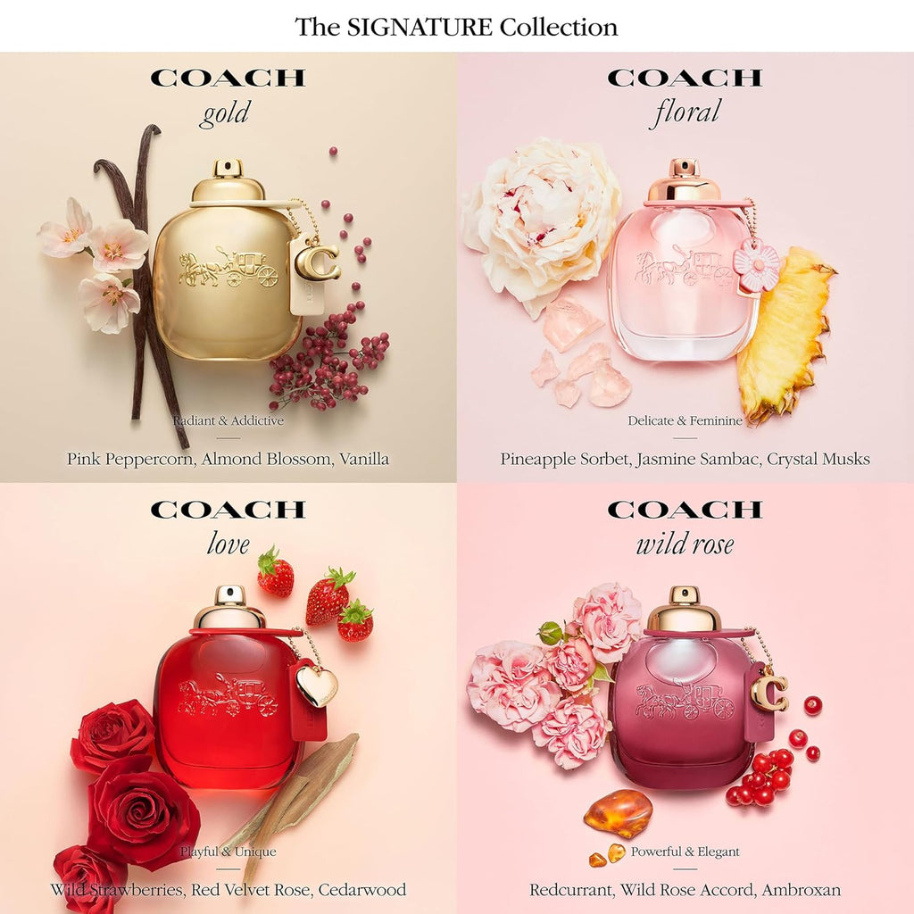 Coach Love Eau de Parfum - Women's Fragrance - Floral Fruity - With notes of Wild Strawberry, Red Velvet Rose & Vibrant Cedarwood - 1.7 Fl Oz