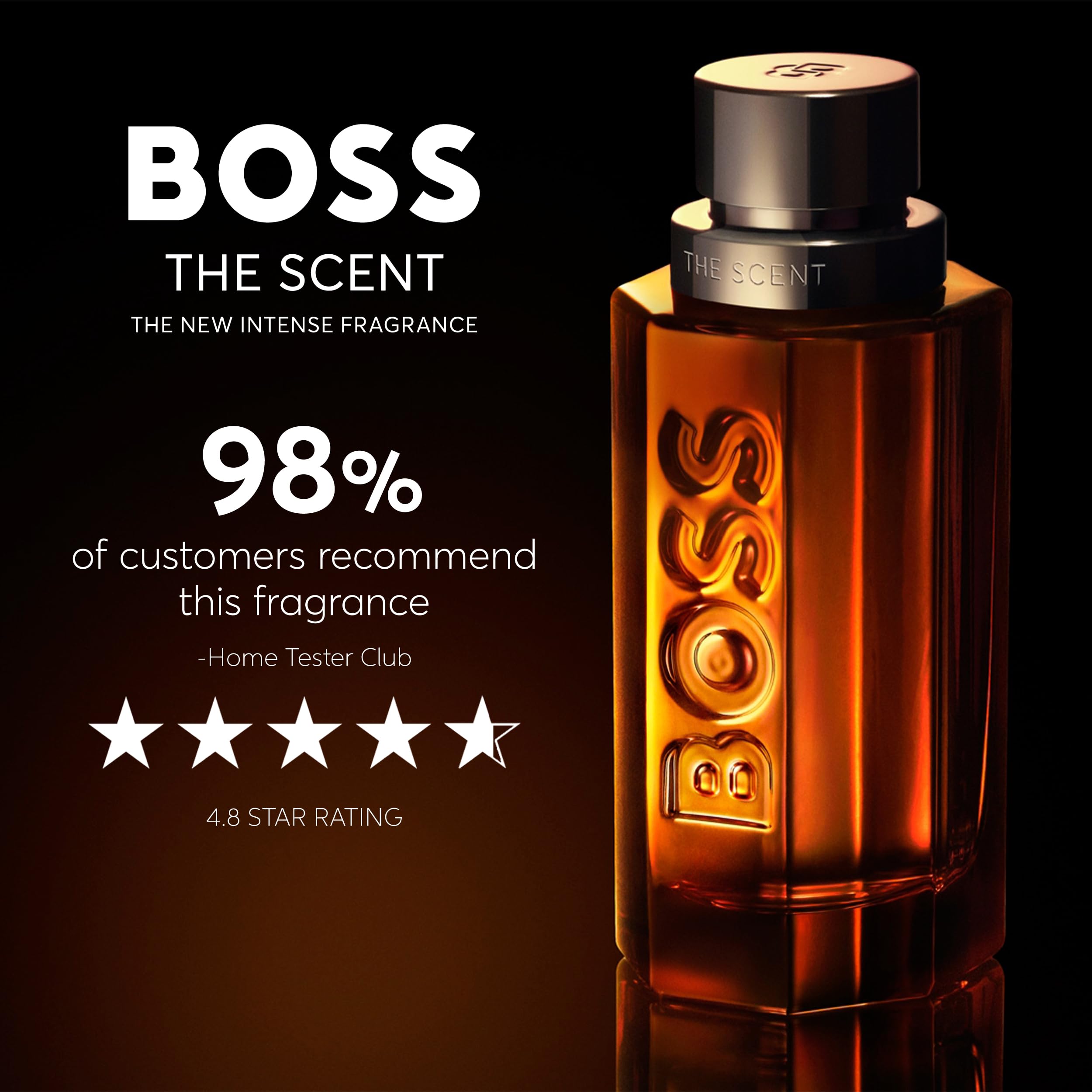 BOSS The Scent Eau de Parfum Intense – Ambery Cologne for Men – With an Amber Accord & Maninka Fruit – Long-Lasting Fragrance