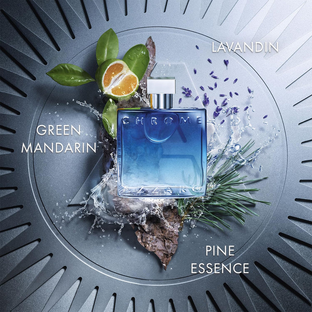 Azzaro Chrome Eau de Parfum - Fresh Aquatic Mens Cologne - Fougère, Aromatic & Woody Fragrance - Citrus Notes of Green Mandarin - Lasting Wear - Classic Clean Scent - Luxury Perfumes for Men