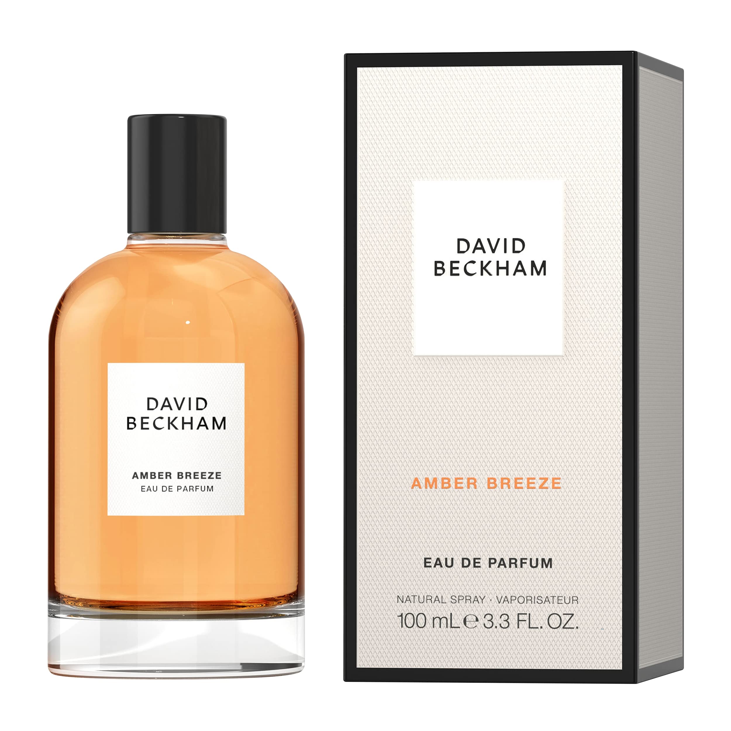 David Beckham Amber Breeze Eau de Parfum 3.3 fl oz (Pack of 1), Notes of Bergamot, Lavender, and Wood, Men's Fragrance, Long Lasting, Everyday Fragrance, Travel Size